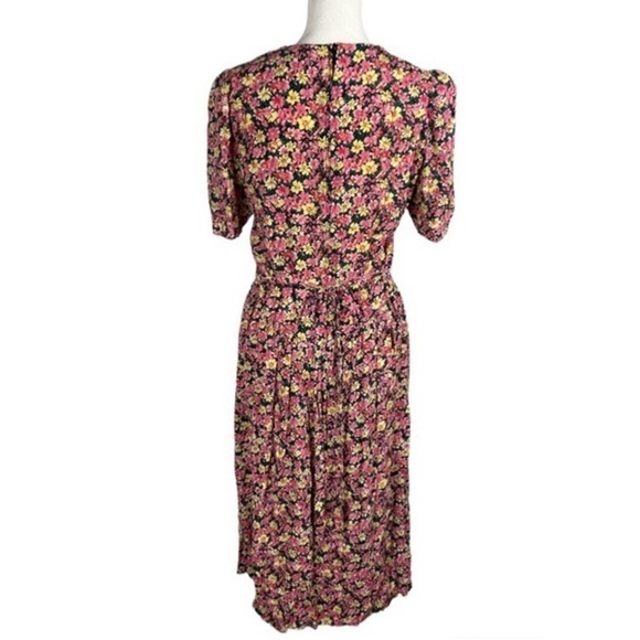 Vintage ILGWU Floral Karin Stevens by Steven Stoller Midi Dress Cottage Core sz8 - Picture 4 of 14